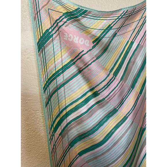 VTG Dorce Pastel Striped Mid Century Modern Style Neck Scarf 43 in by 13.5 in - Picture 10 of 14